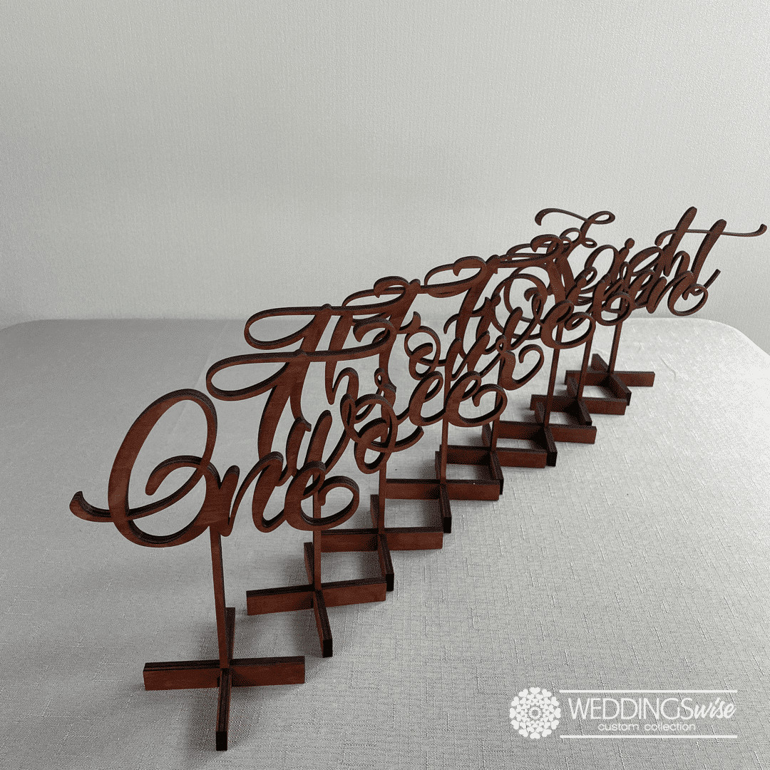 Dark Stain Timber Standing Table Number - Image 9