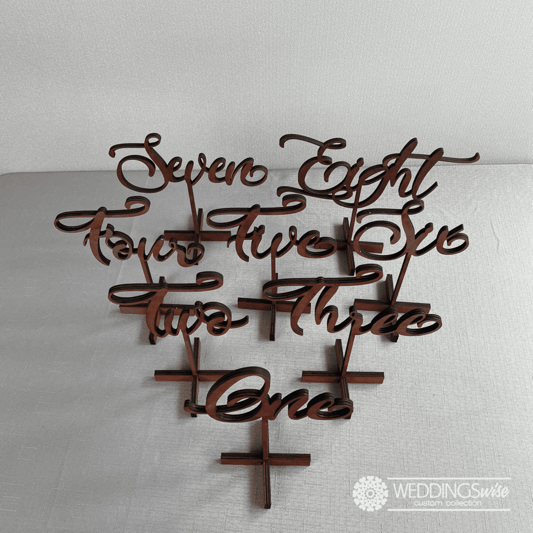 Dark Stain Timber Standing Table Number - Image 10