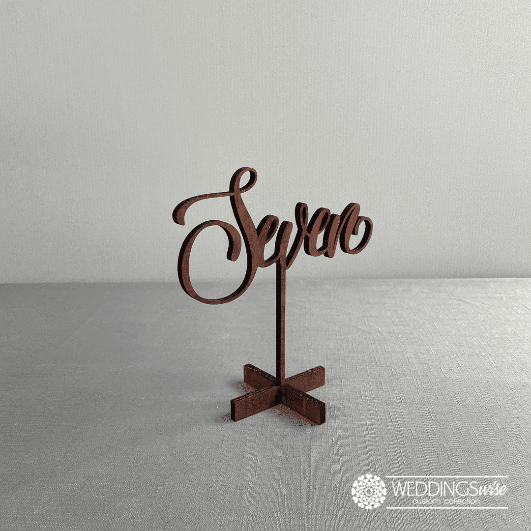 Dark Stain Timber Standing Table Number - Image 7