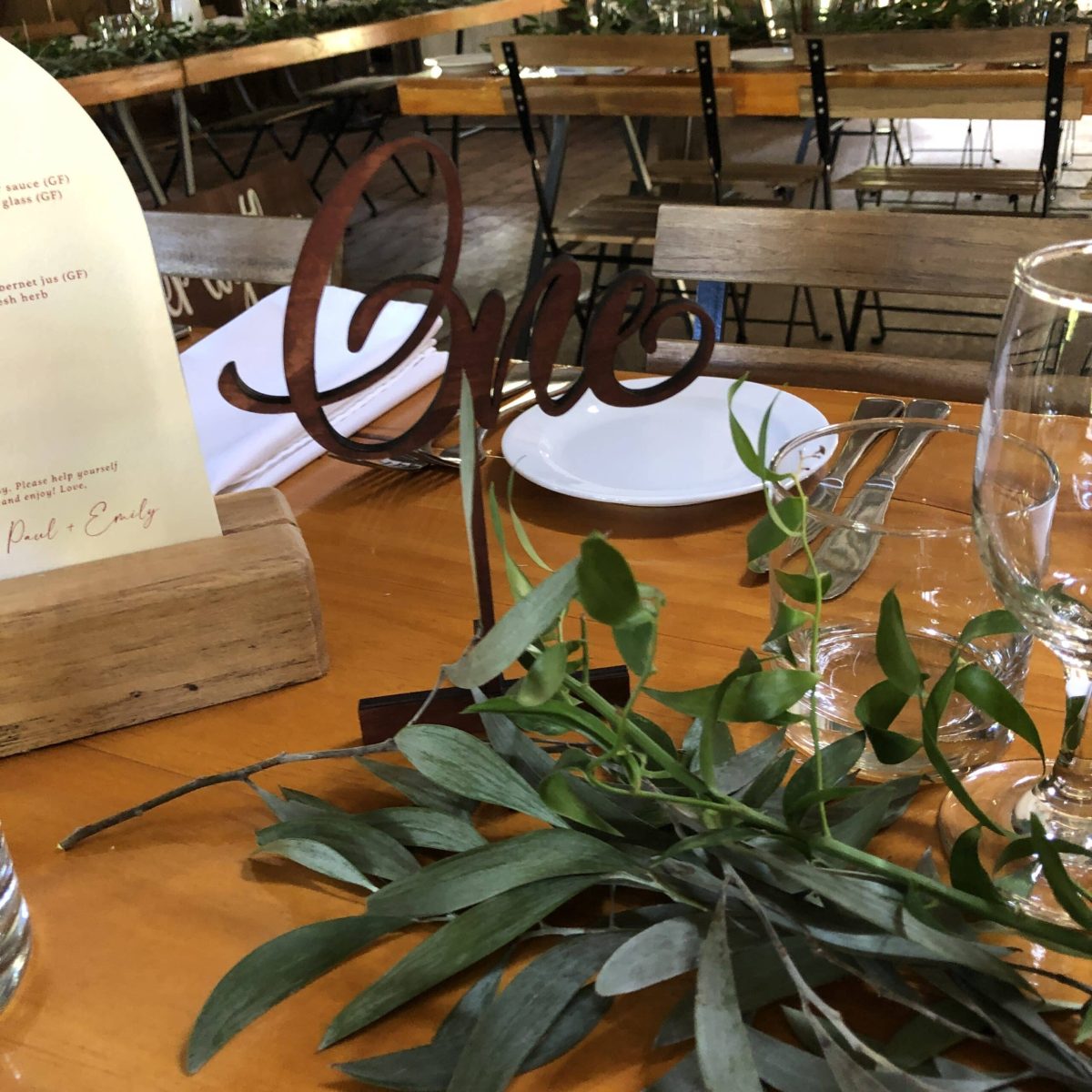 Dark Stain Timber Standing Table Number - Image 12