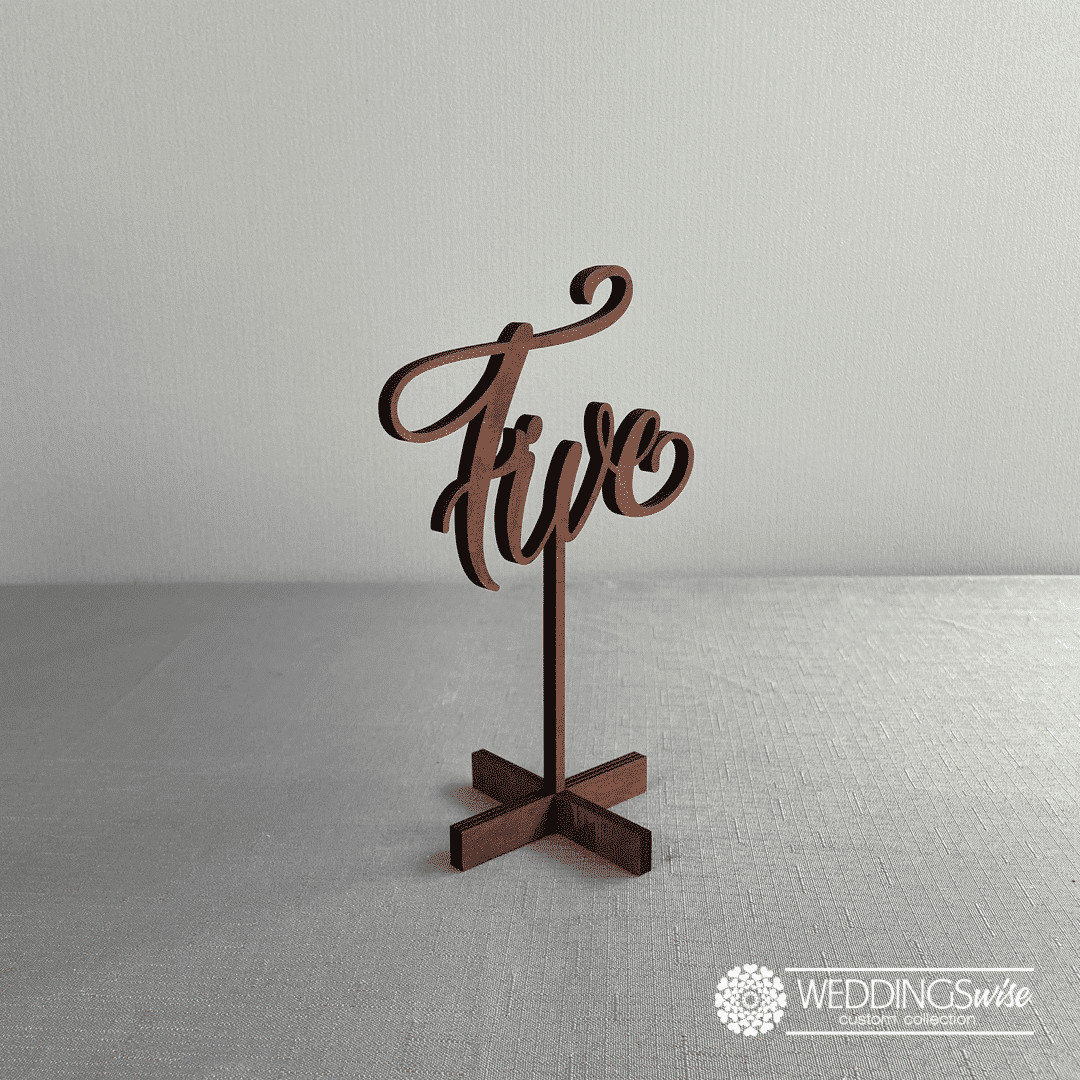 Dark Stain Timber Standing Table Number - Image 5