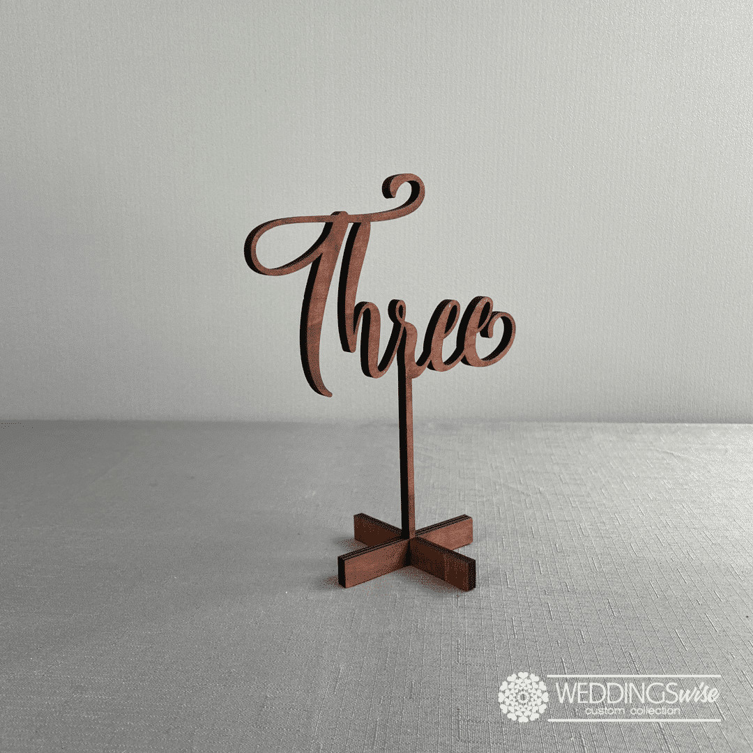 Dark Stain Timber Standing Table Number - Image 3