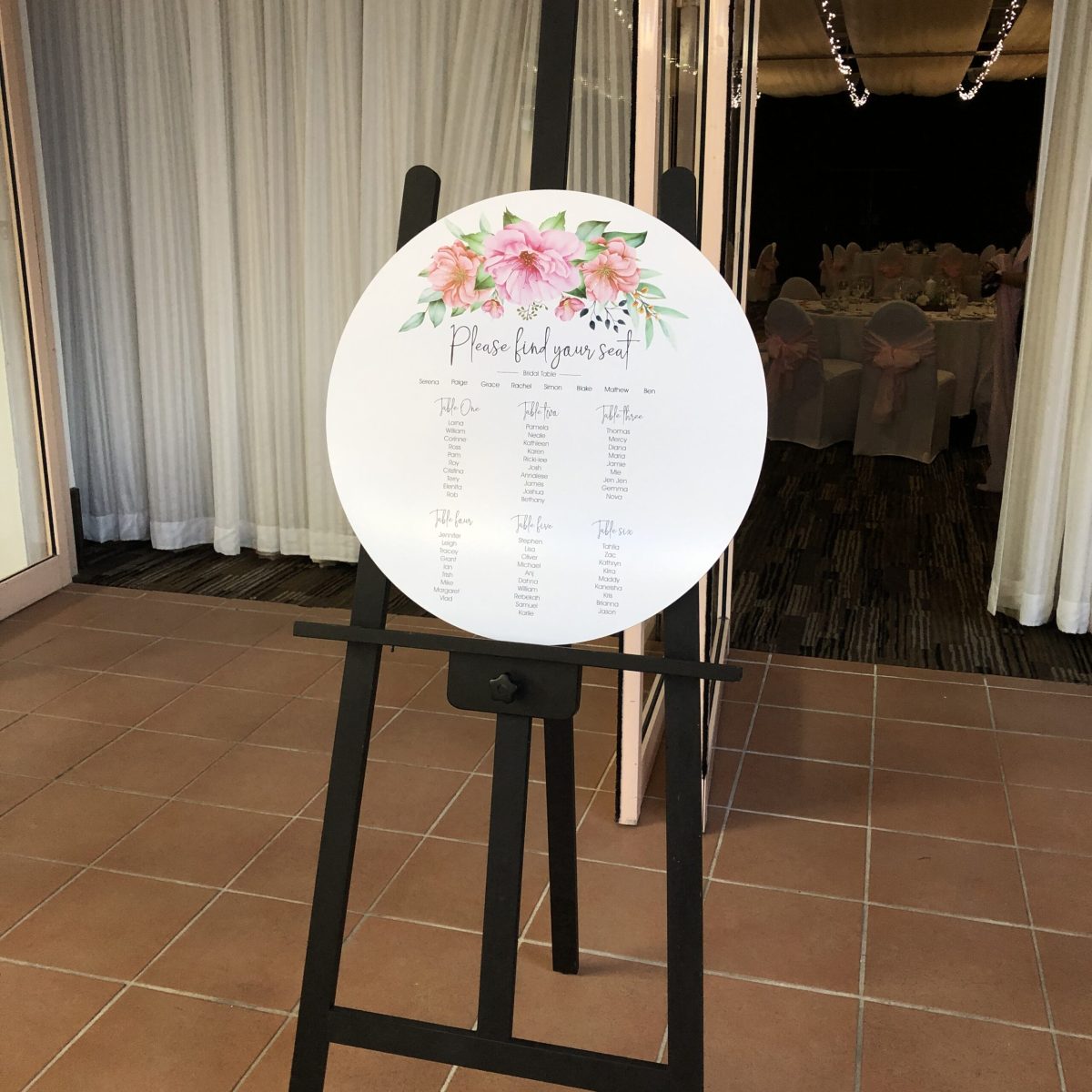 Spring Flower Wreath Seating Chart - Image 3