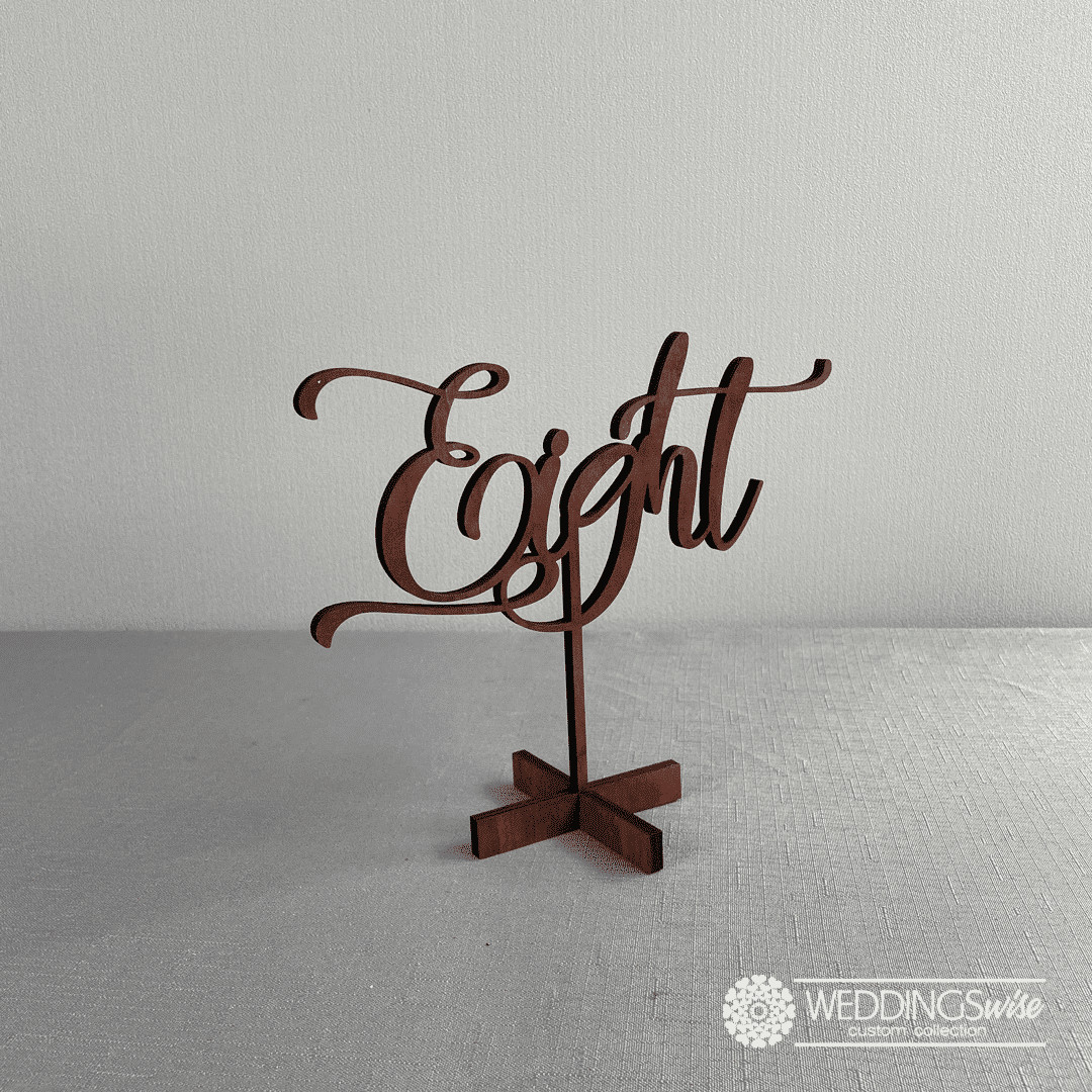 Dark Stain Timber Standing Table Number - Image 8