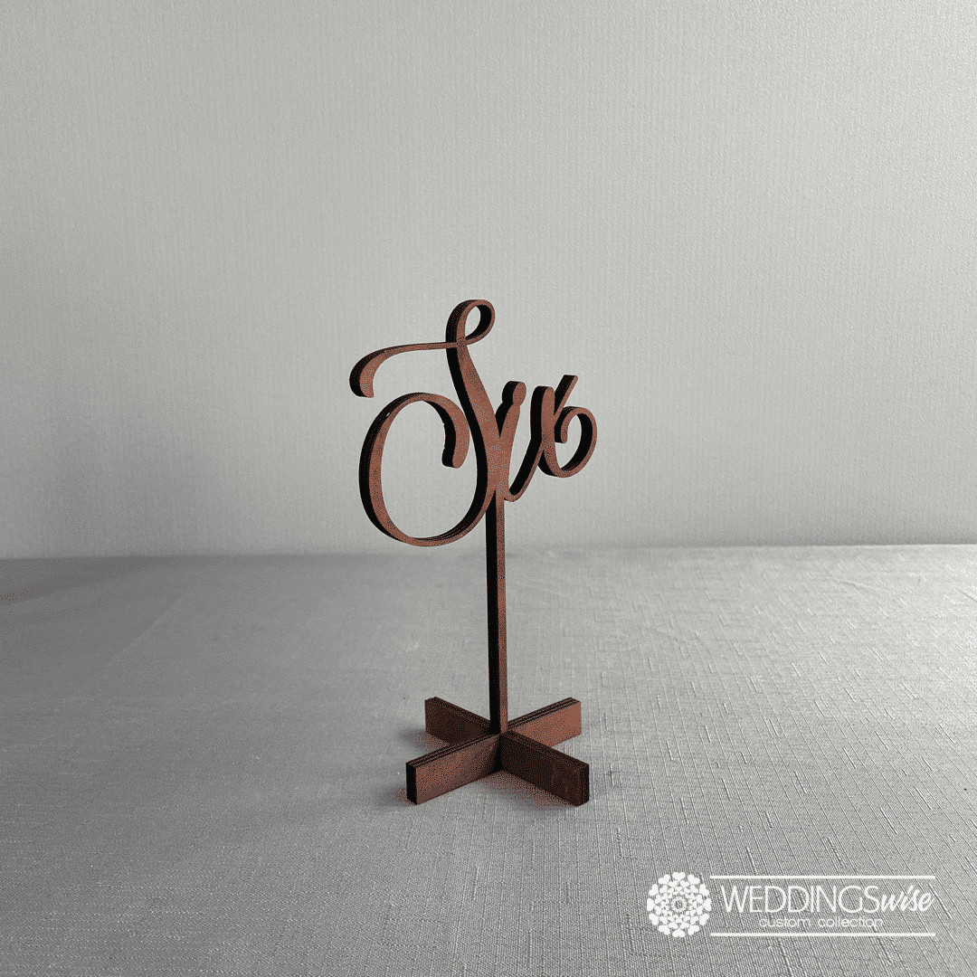 Dark Stain Timber Standing Table Number - Image 6