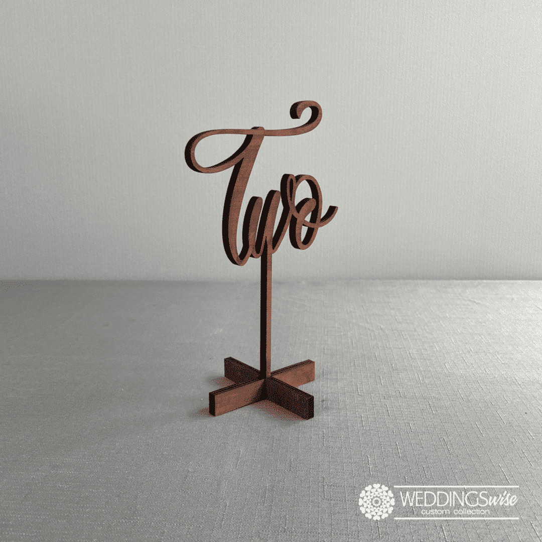 Dark Stain Timber Standing Table Number - Image 2