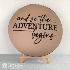 Mirrored Acrylic Welcome Sign - And So The Adventure Begins
