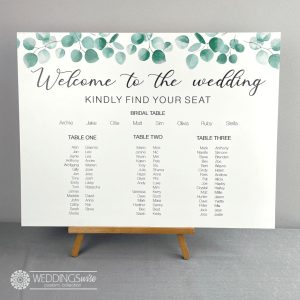 Green Leaves PVC Seating Chart