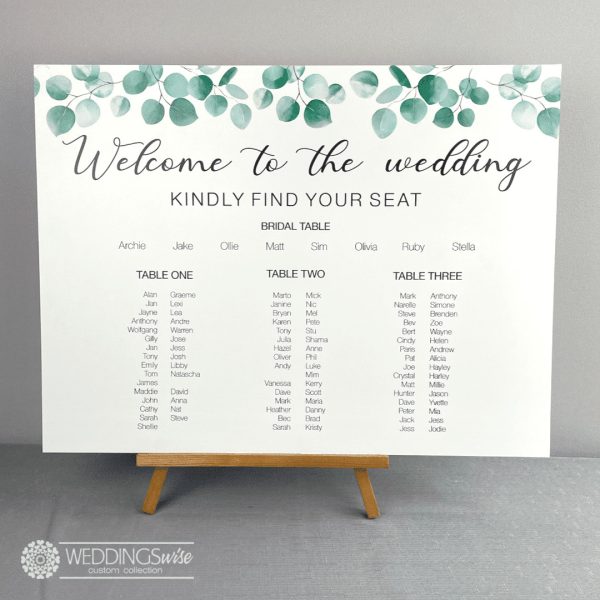 Green Leaves PVC Seating Chart