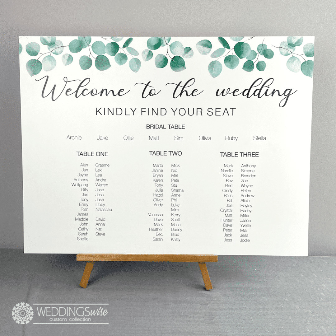 Green Leaves PVC Seating Chart