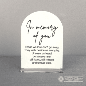 In Memory Of You Small Acrylic Arch Sign