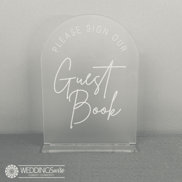 Arch Guest Book Acrylic Table Sign
