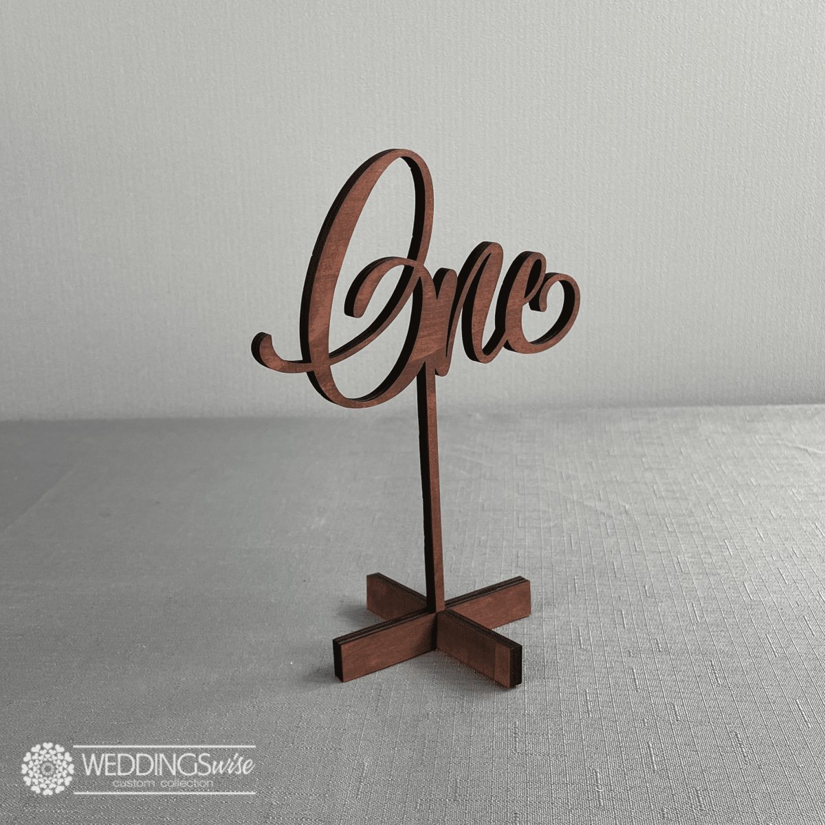 Dark Stain Timber Standing Table Number