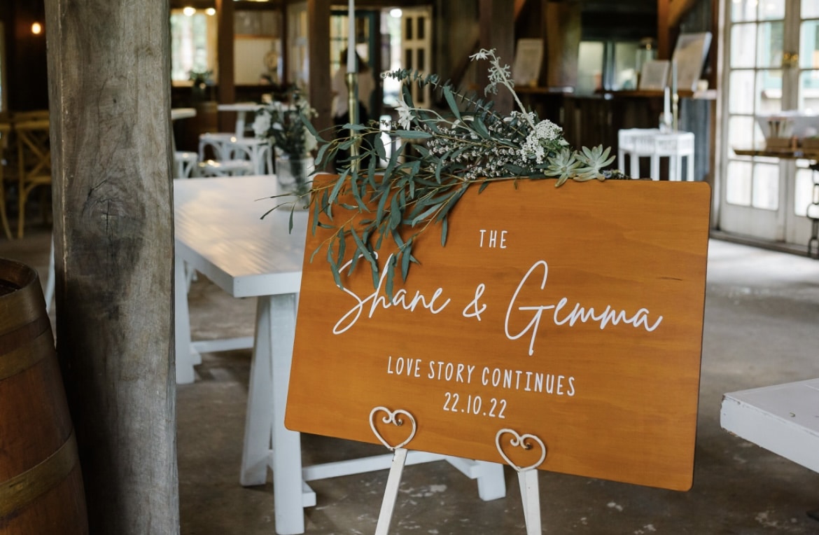Love Story Timber Welcome Sign - Image 2