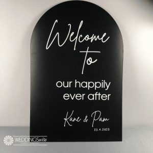 Happily Ever After PVC Arch Welcome Sign