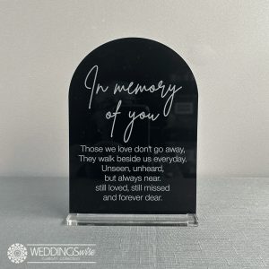 In Memory Of You Small Black Acrylic Arch Sign