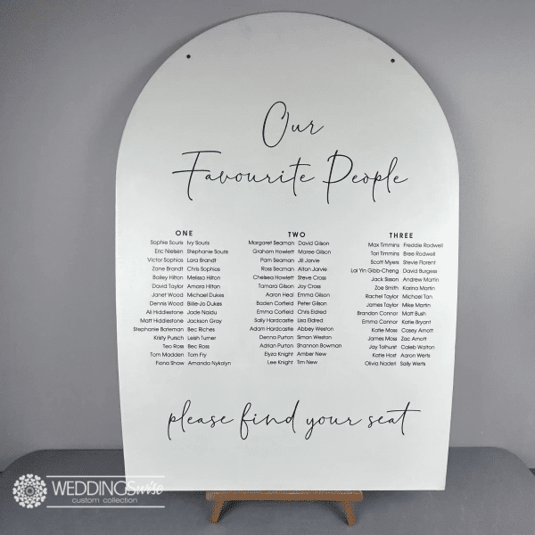Our Favourite People Arch PVC Seating Chart