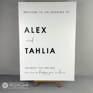 Black and White Modern PVC Welcome Sign