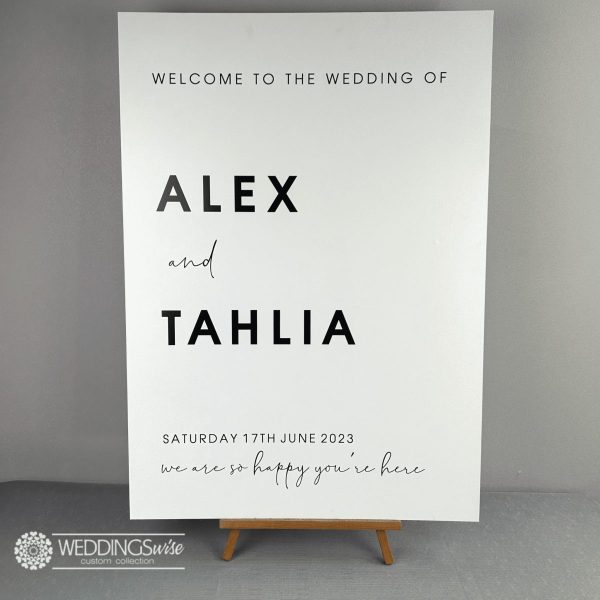 Black and White Modern PVC Welcome Sign