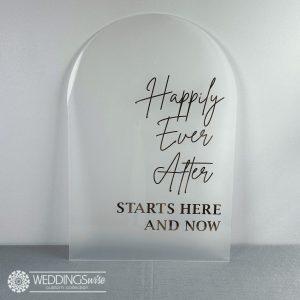 Arch Acrylic Welcome Sign - Happily Ever After