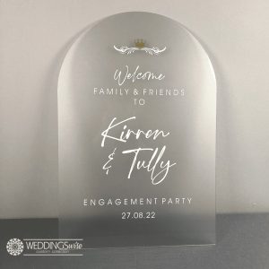Frosted Arch Acrylic Engagement / Wedding Sign
