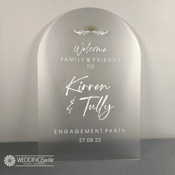 Frosted Arch Acrylic Engagement / Wedding Sign