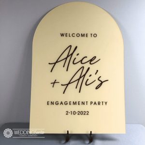 Large Arch Acrylic Custom Colour Engagement / Wedding Sign