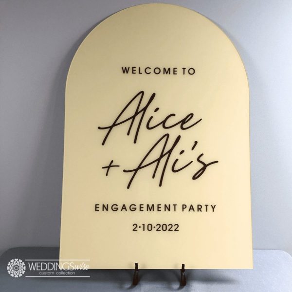 Large Arch Acrylic Custom Colour Engagement / Wedding Sign