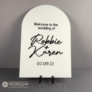 Arch Acrylic Welcome Sign with 3D Lettering