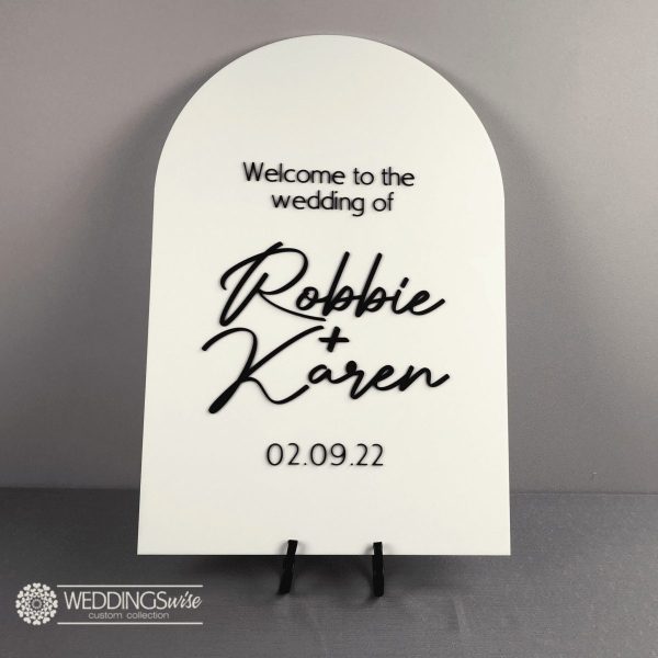 Arch Acrylic Welcome Sign with 3D Lettering