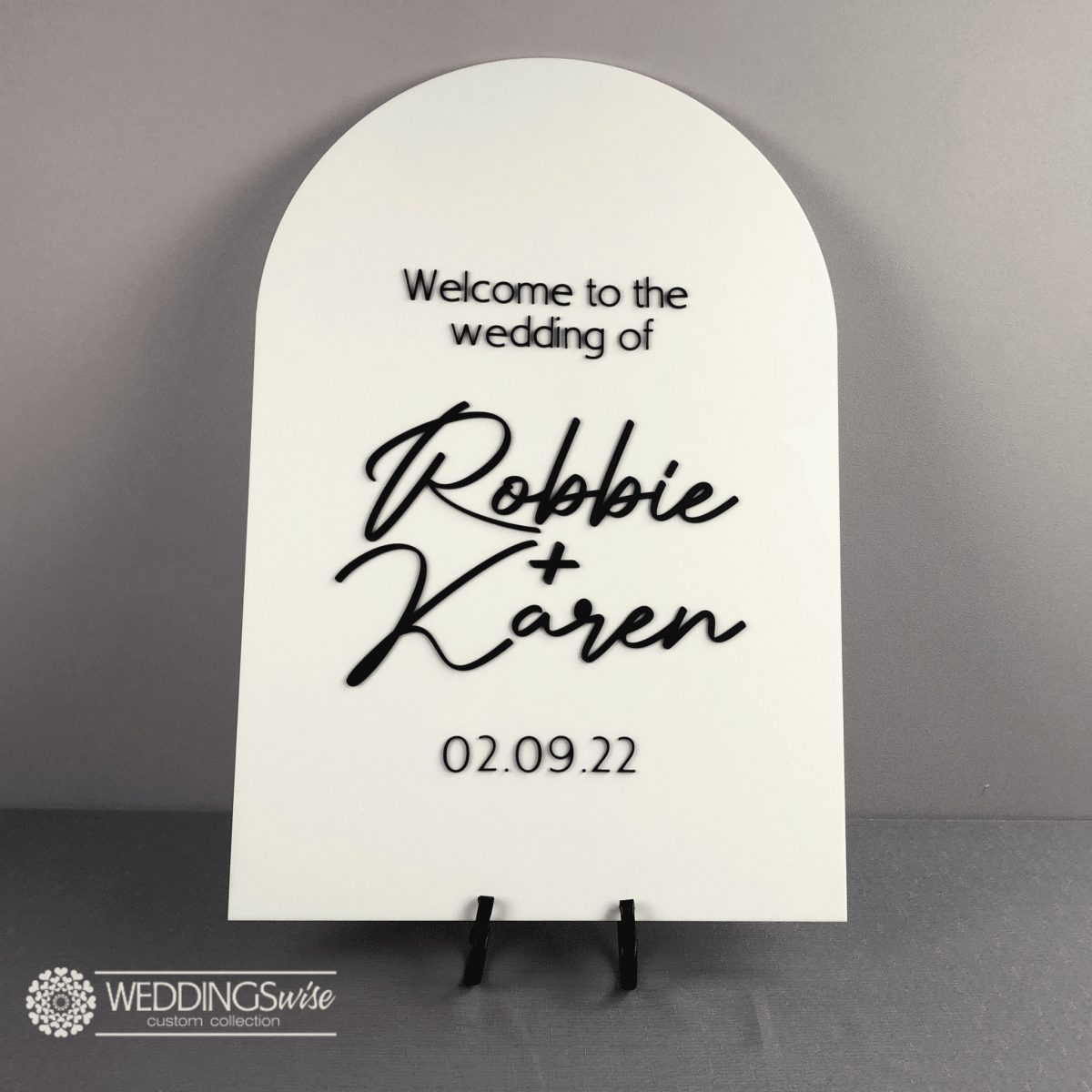 Arch Acrylic Welcome Sign with 3D Lettering