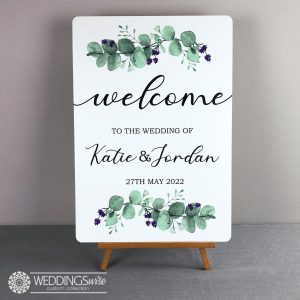 Lavender and Eucalyptus Welcome Sign