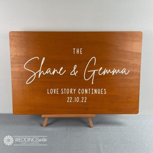 Love Story Timber Welcome Sign