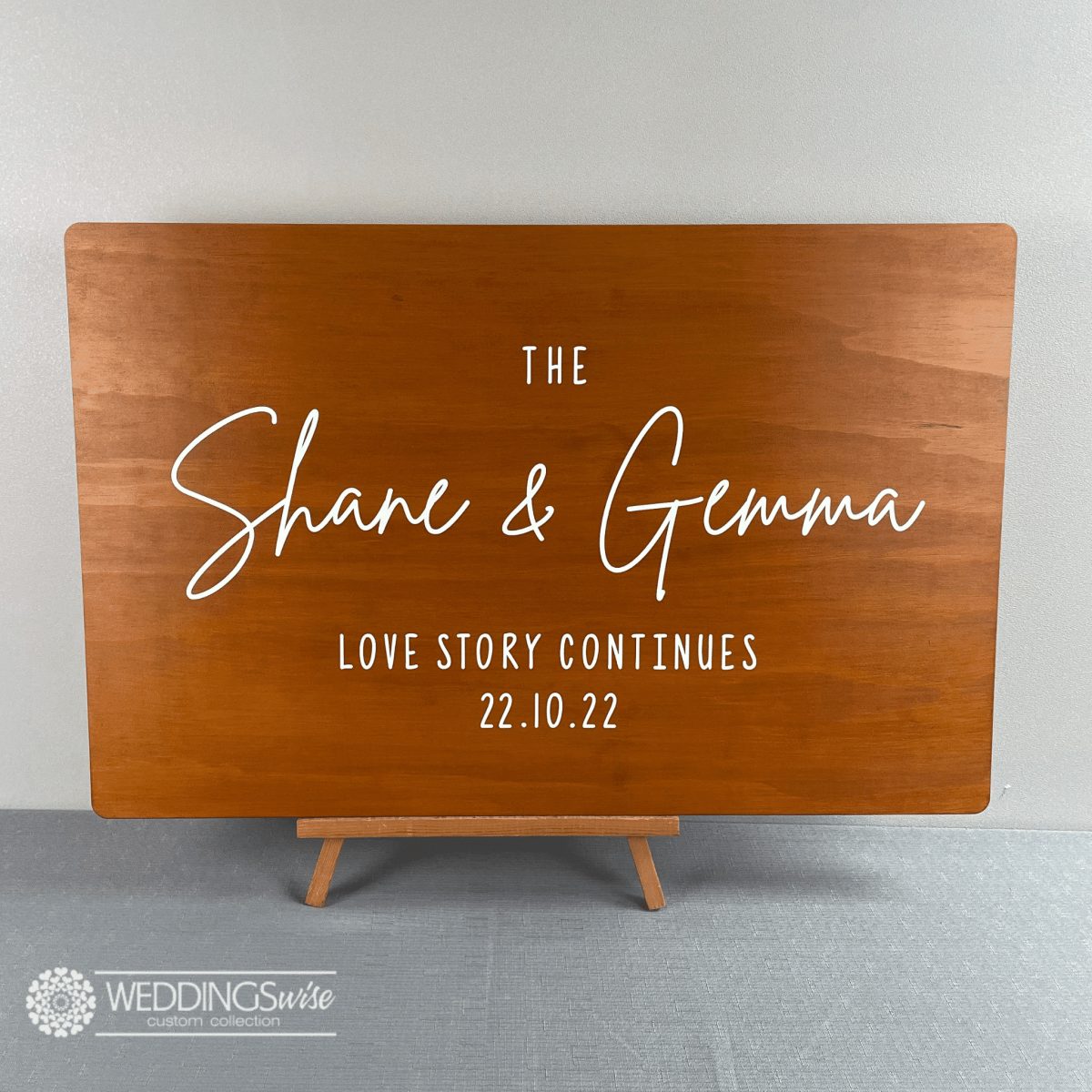 Love Story Timber Welcome Sign
