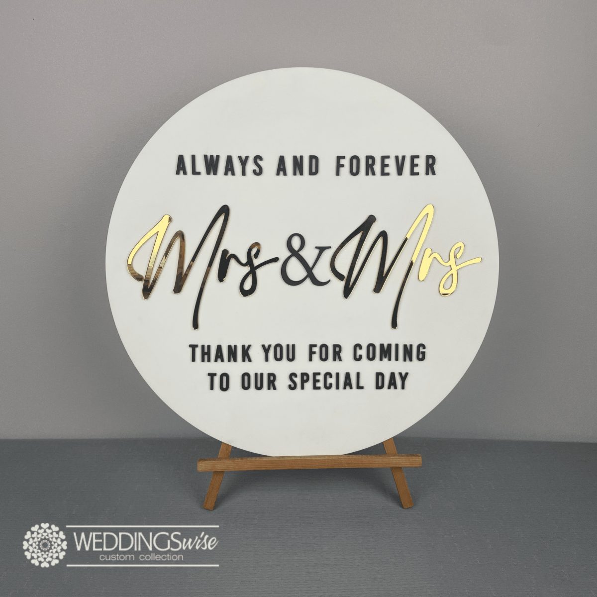 Mrs and Mrs 3D acrylic Welcome Sign