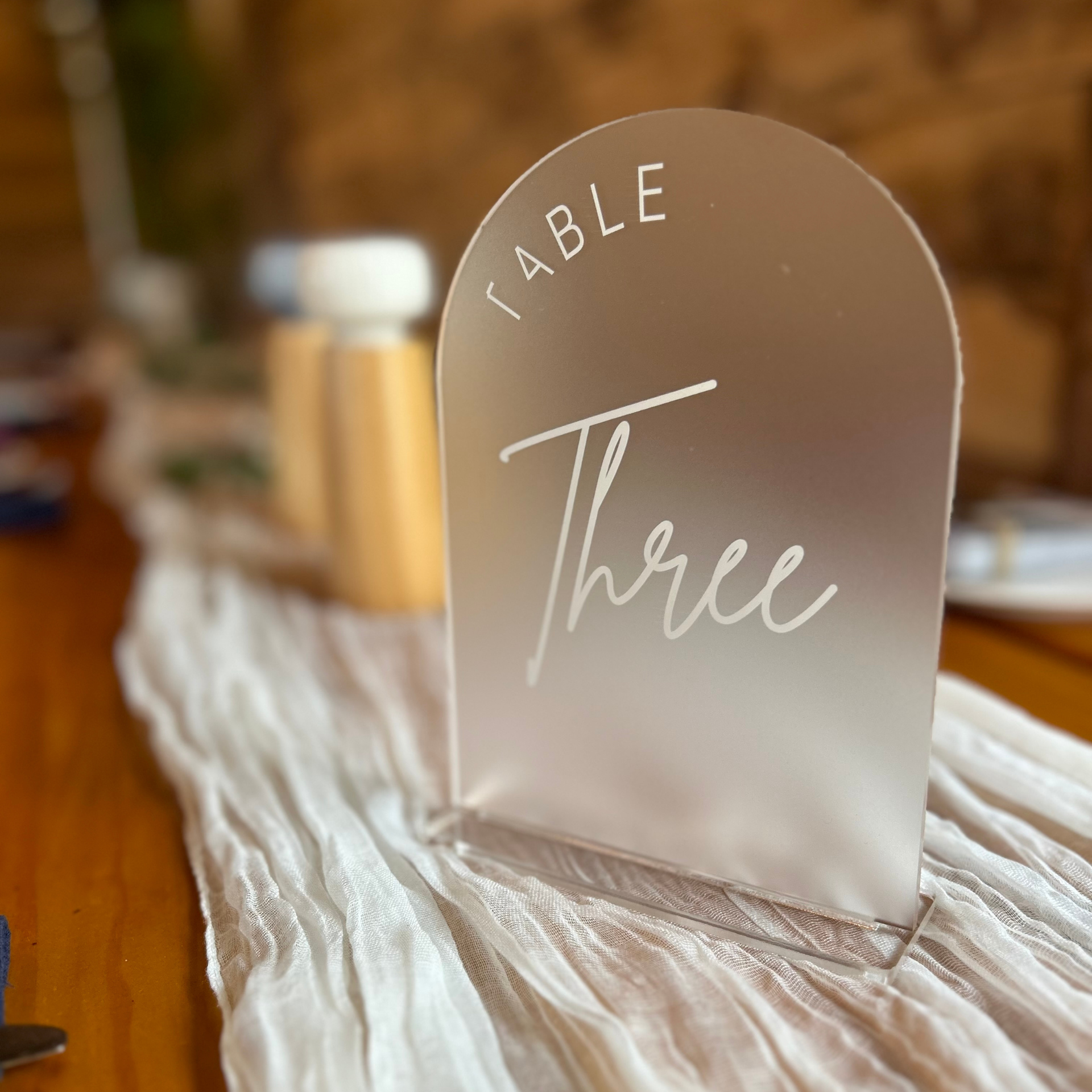 Personlised Acrylic Wedding Table <br> Number Signs with Stand - Image 6