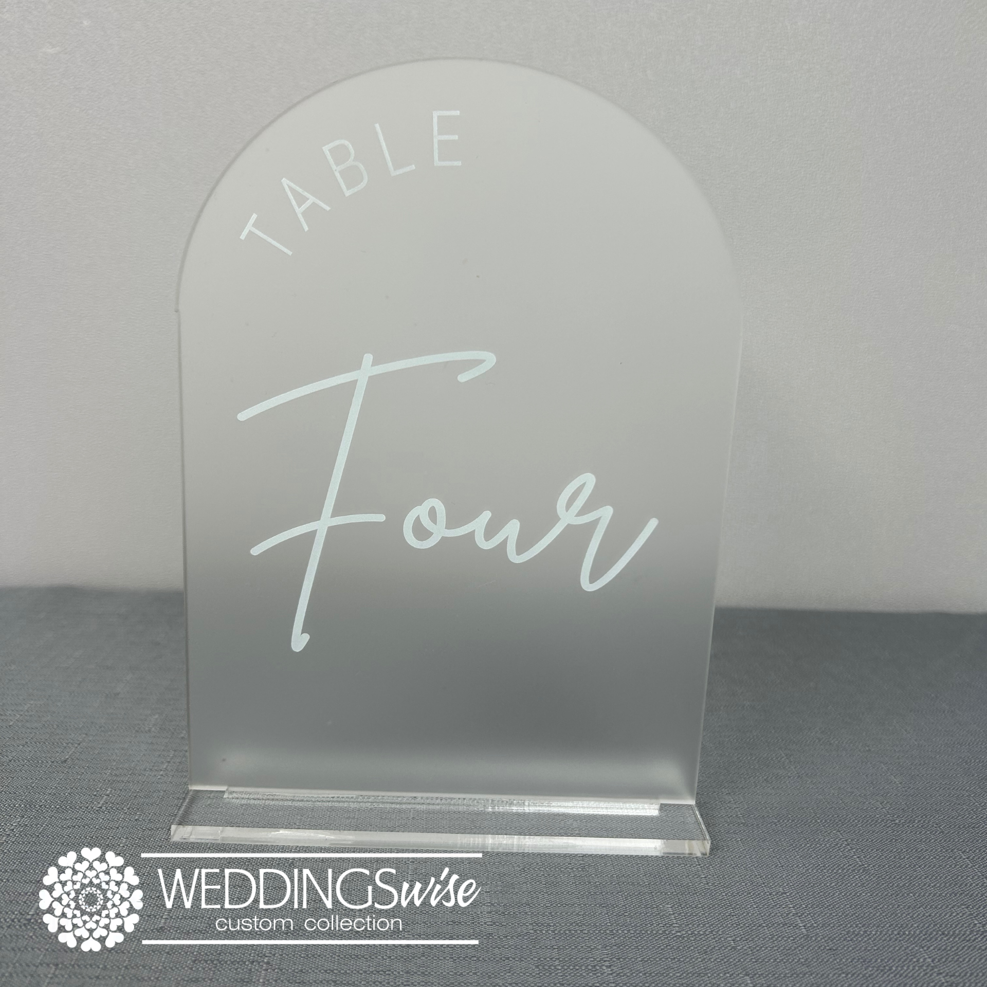 Personlised Acrylic Wedding Table <br> Number Signs with Stand - Image 3