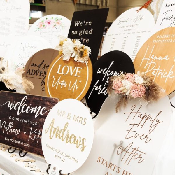 Group of personalised images designed for weddings