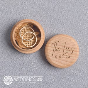 "Surname with Date" Timber Ring Box - Personlised Wedding Keepsake