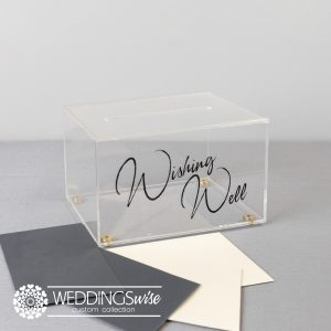 Clear Acrylic with Black Writing Wishing Well