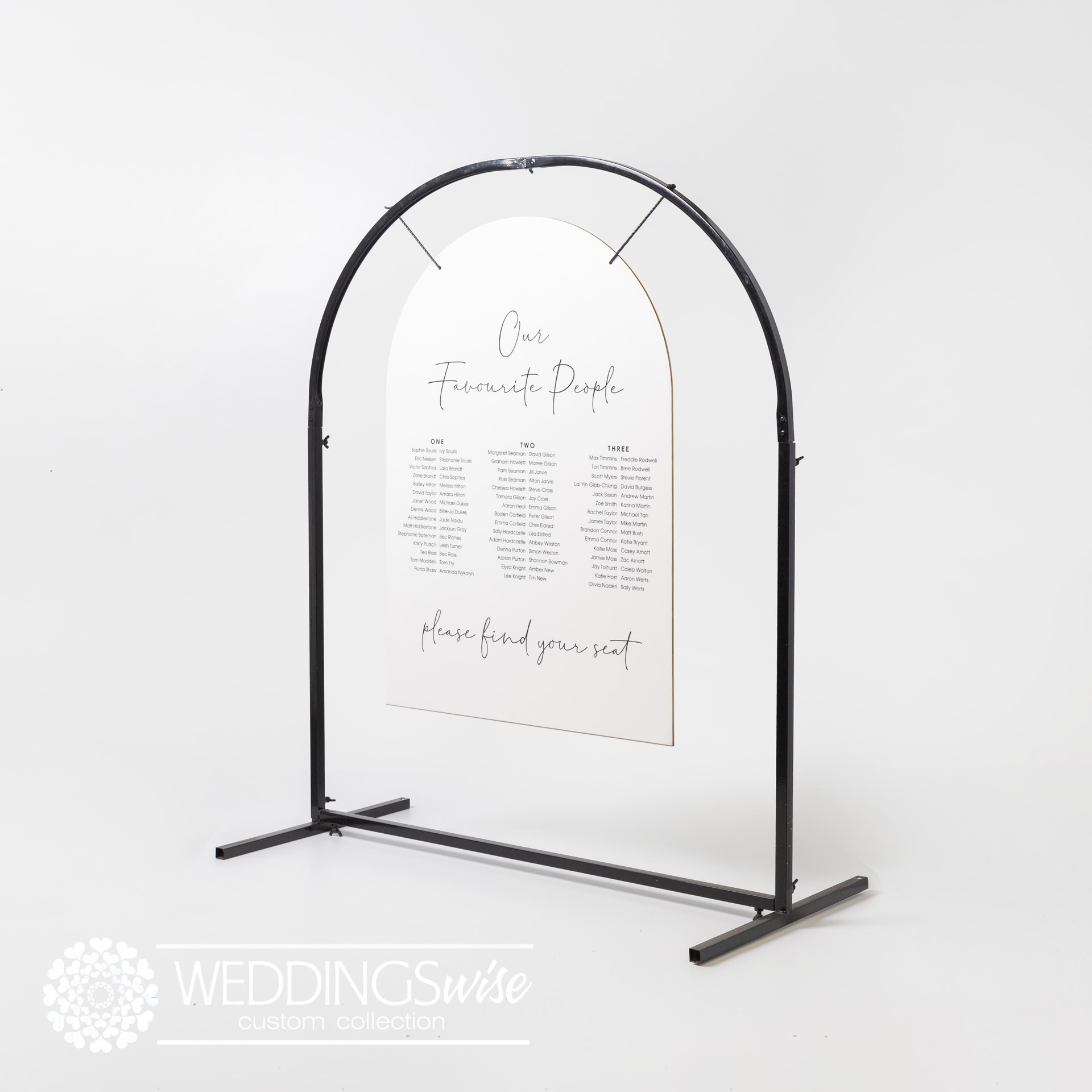 Small Black Metal Arch Easel- HIRE