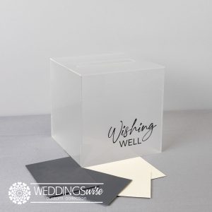 Frosted Acrylic Wishing Well with Black vinyl Wishing Well