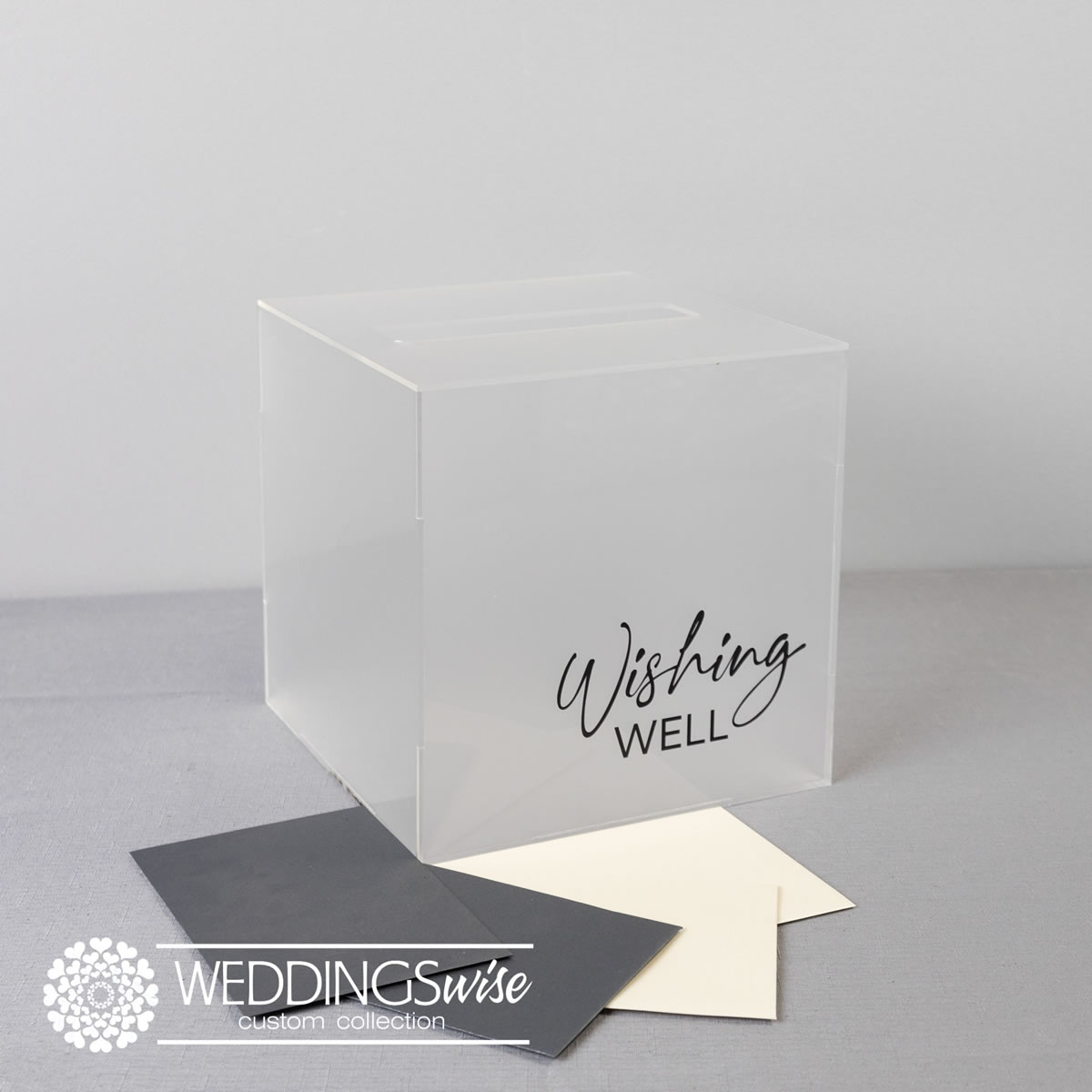 Frosted Acrylic Wishing Well with Black vinyl Wishing Well