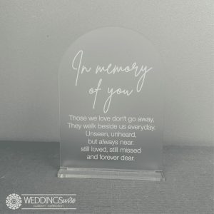 In Memory Of You Small Frosted Acrylic Arch Sign