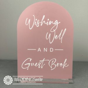 Wishing Well and Guestbook sign - Acrylic Arch with Stand