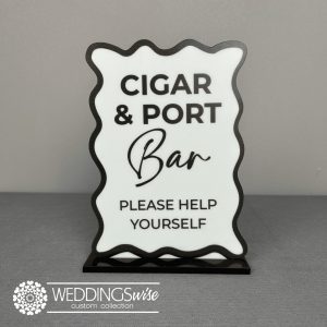 Cigar and Port Wedding Bar Design