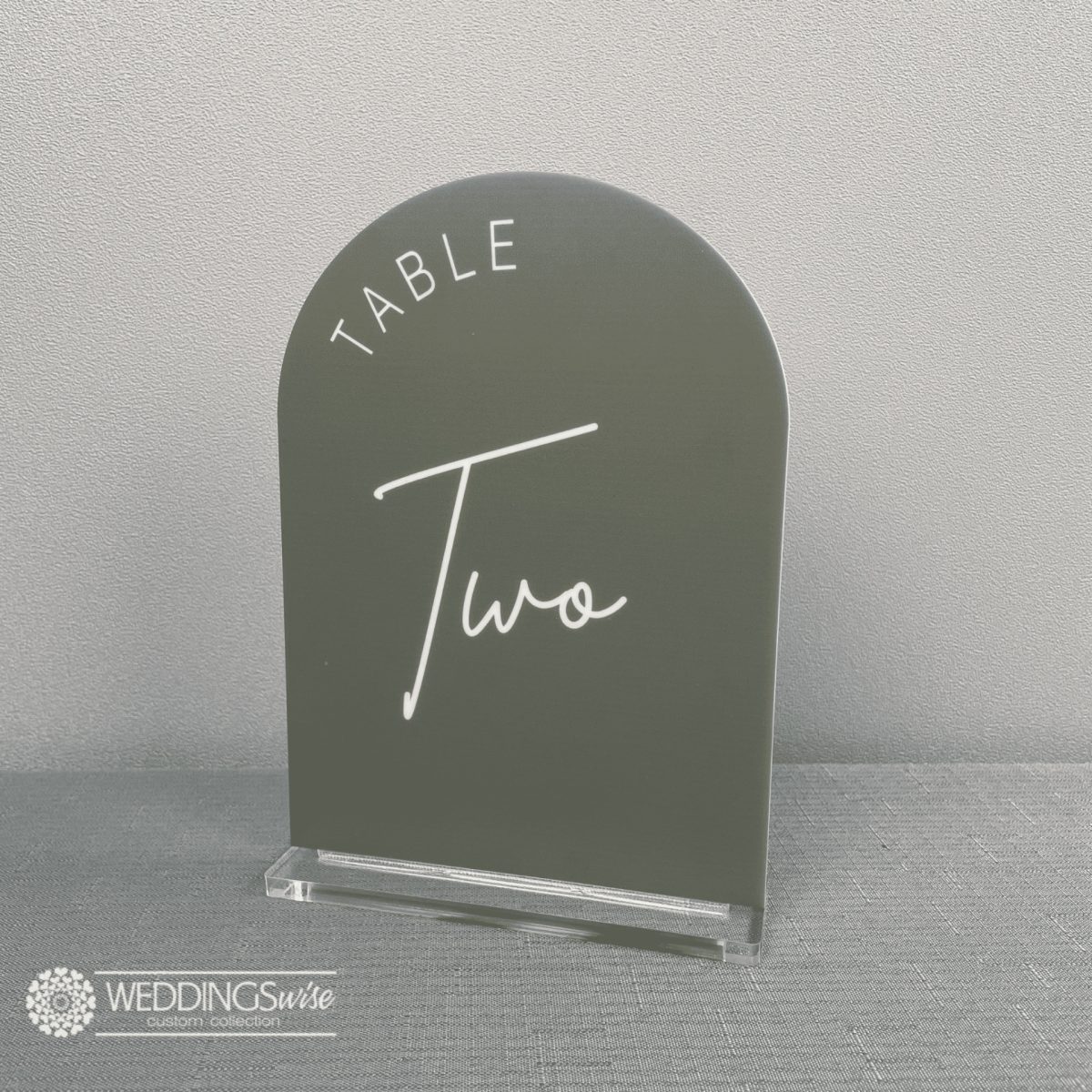 Arch Printed Acrylic Table Numbers with Stand