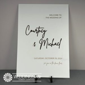Luxury Gold 3D Acrylic Wedding Welcome Sign- Portrait Sign