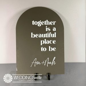 Modern Coffee Wedding Welcome Sign with 3D Acrylic and Vinyl Lettering