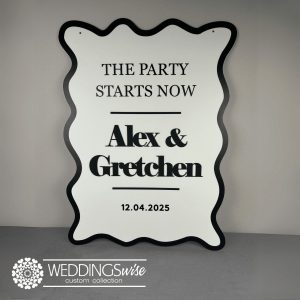 Modern Zig Zag Acrylic Welcome Sign – 3D & Vinyl Lettering with Black Trim